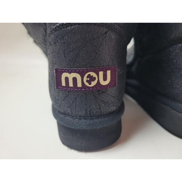 Mou Mens Black Sheepskin Ankle Eskimo Boots Sz 42 / US 9 ? - Picture 8 of 14